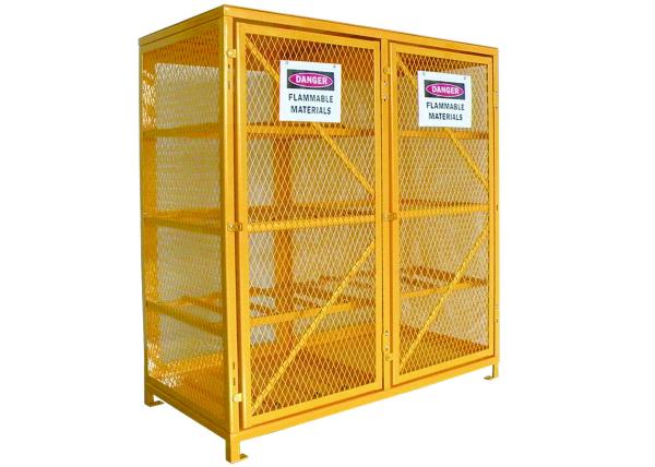Double Door 65 Inch 16 Cylinder Storage Cabinet Wire Cage Storage Lockers