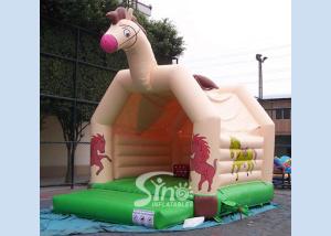 China Hot sale outdoor kids horse inflatable bouncy castle made of top 0.55mm pvc tarpaulin from Sino inflatables factory
