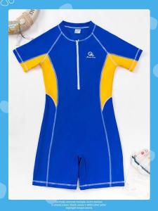 China Printing Boys Swimwear Sets One Piece Boy Swimsuit Splicing Hot Spring Zipper factory
