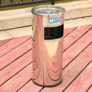 China 12L Customized Trash Can Vertical Flip Cover Half Cover Outdoor Metal Trash Can factory