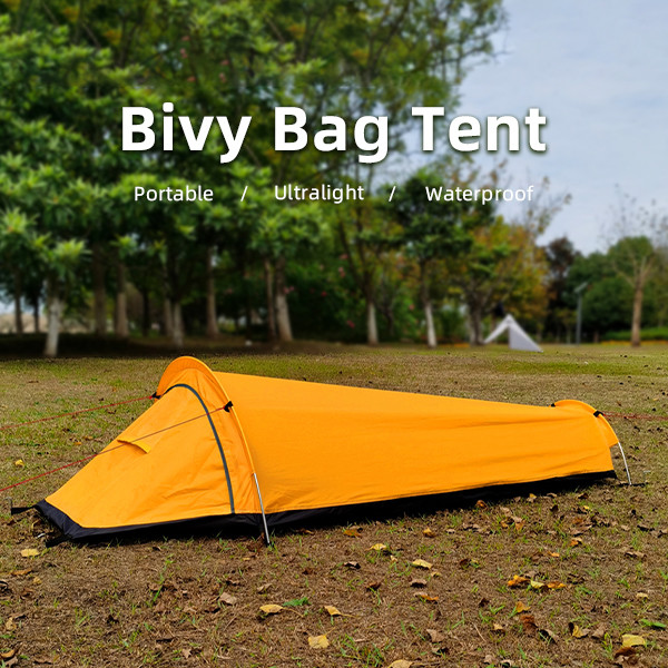 One Person Backpacking Tent Ultralight Army Green Bivy Sack Camping Tent