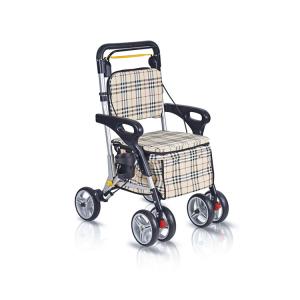 China Aluminium Medical Rehabilitation Equipment Lightweight Rollator Walker With Seat factory