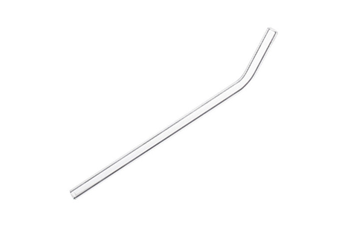 Clear Curved Glass Drinking Straws / Bent Glass Straws CE Certification