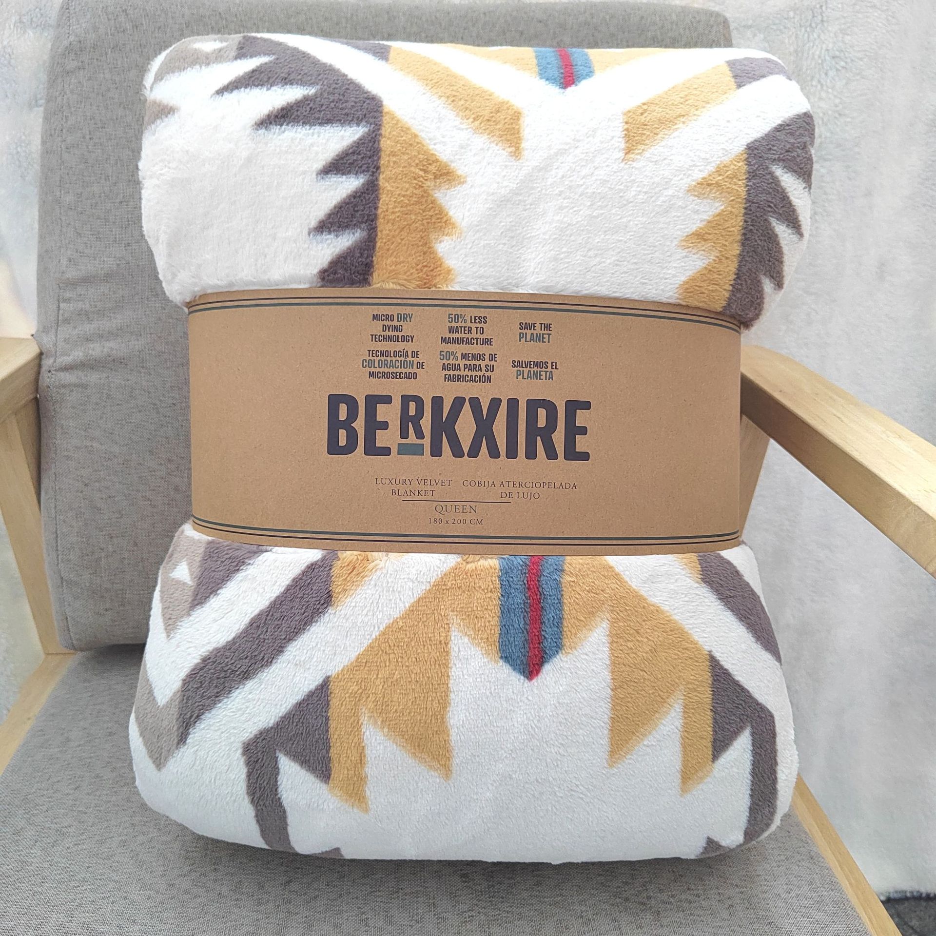 Flannel Sherpa Blanket for Bedding King Queen Twin Size Woven Polyester Boho Blanket