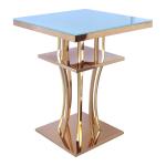 Optional Color Glass Top Bar Table Stainless Steel Gold Bar Furniture