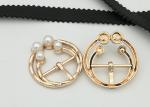 Embellishment Metal Shoe Buckles With Pearl 30*19MM Suitable For Lady Shoes