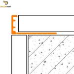 Anodized 8mm Round Edge Tile Trim , Matt Gold Aluminium Corner Strip