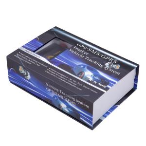China custom GPS packaging gift box GPS hinged paper box flocking blister gps box factory