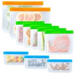 PEVA Vegetable Packaging Bag , 22.9*20.9cm Frosted Zipper Bags With Logo