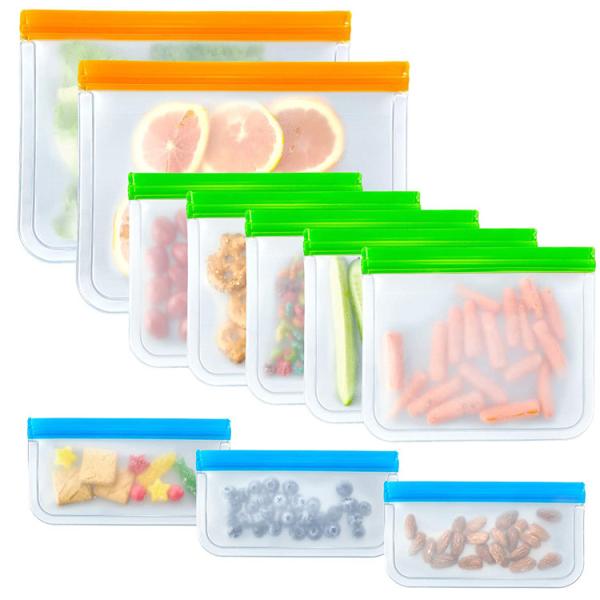 PEVA Vegetable Packaging Bag , 22.9*20.9cm Frosted Zipper Bags With Logo
