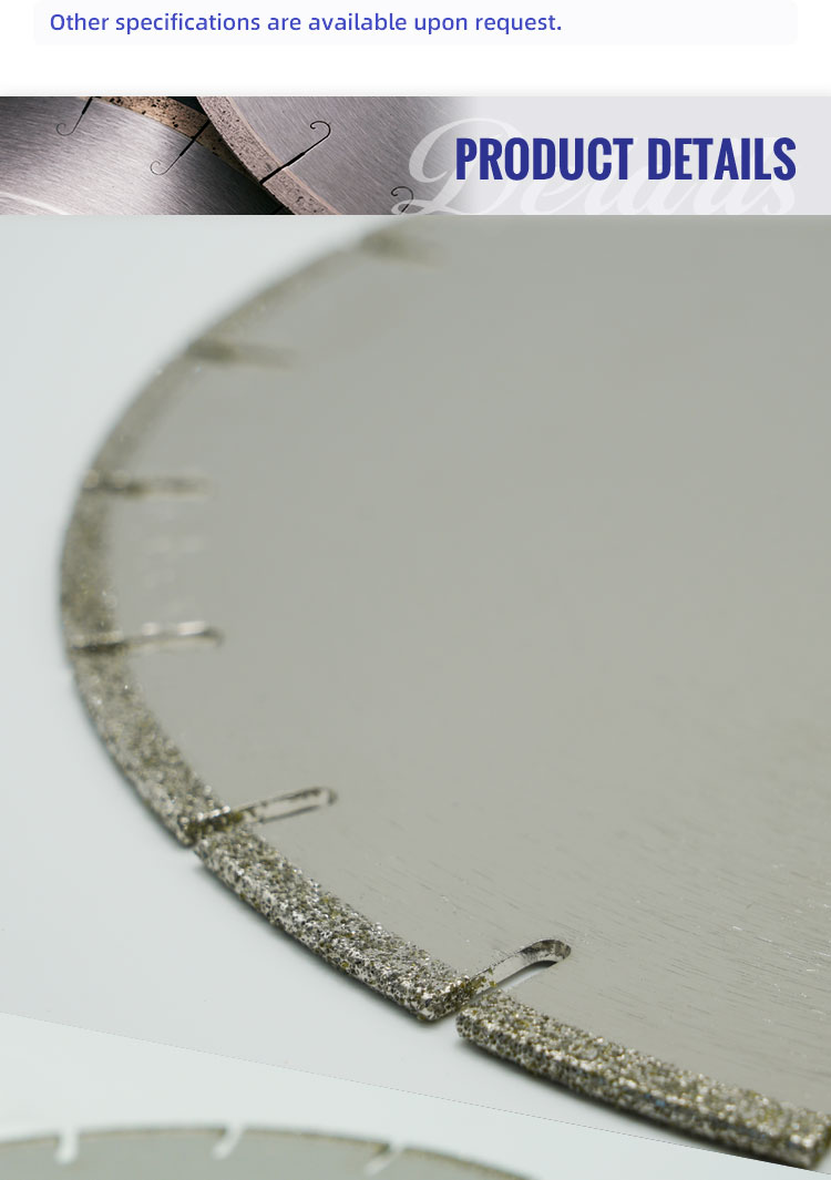 High Cutting Speed Double Electroplated Diamond Saw Blade for Customized Stone Cutting
