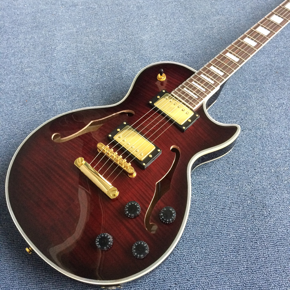 New style high quality electric guitar, double f holes, rosewood fingerboard