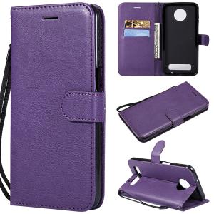China Moto Z3 Play Pure Color Leather Wallet Protective Case with Card Slots factory