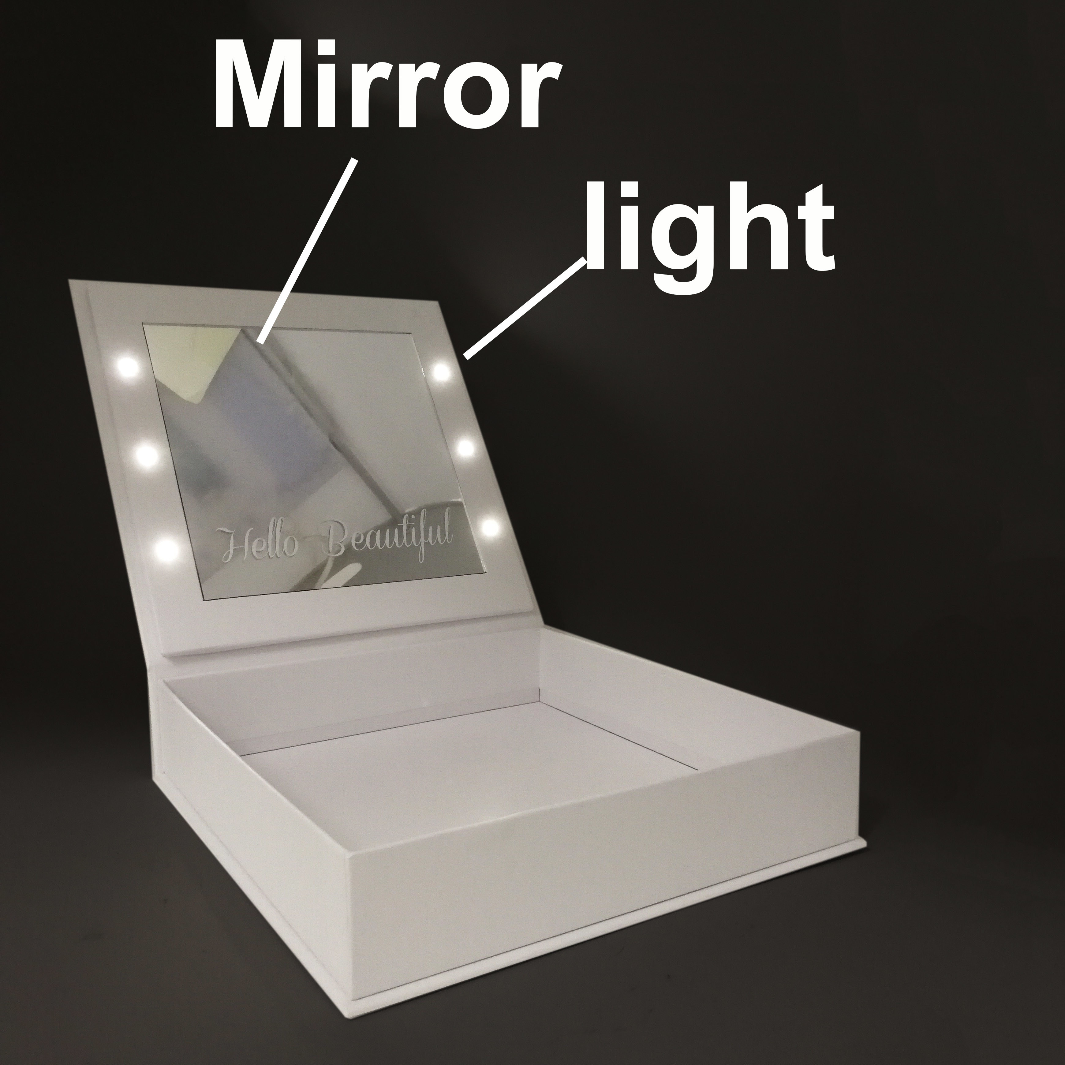 250g Art Paper Led Mirror Travel Cardboard Makeup Packaging Box