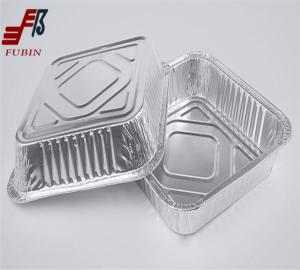 China Refectory Square Foil Trays Foil Serving Trays With Lids 1400ml factory