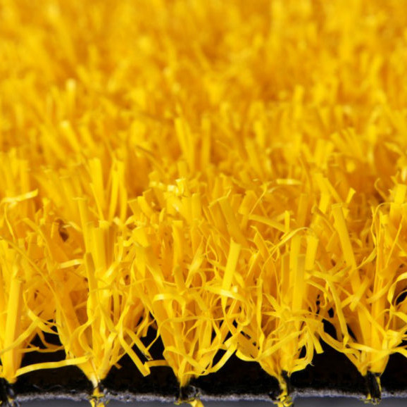32mm Pile Height Yellow Sports Artificial Fake Turf With 11200 Dtex And 14700 Density For Outdoors Decoration