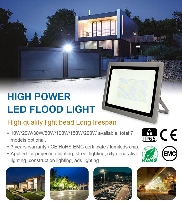 12 Volts 50w 300w 500w 200w LED Flood Light Smart Mini SMD2835 Security RGB Floodlight