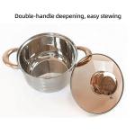 Home Cooking 12pcs Cookware Set Golden Handle Kitchen Pots Stainless Steel