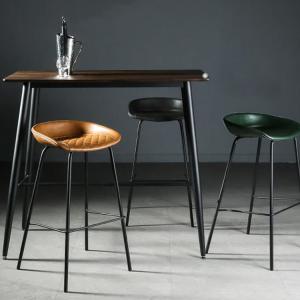 China Wooden Brown Bar Table Leather 840HMM Counter Bar Chair With PVC Edging factory