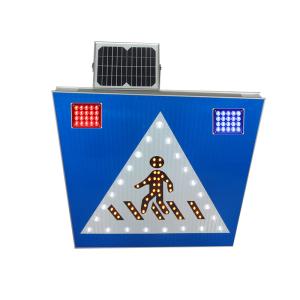 China Monocrystalline Solar Pedestrian Crossing Sign 5W Flashing Lithium Battery factory