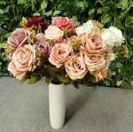 11 Heads Silk Artificial Rose Flowers For Hom Decoration