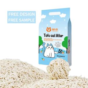China Large Natural Tofu Clumping Cat Litter Flushable Kitty Cat Litter factory
