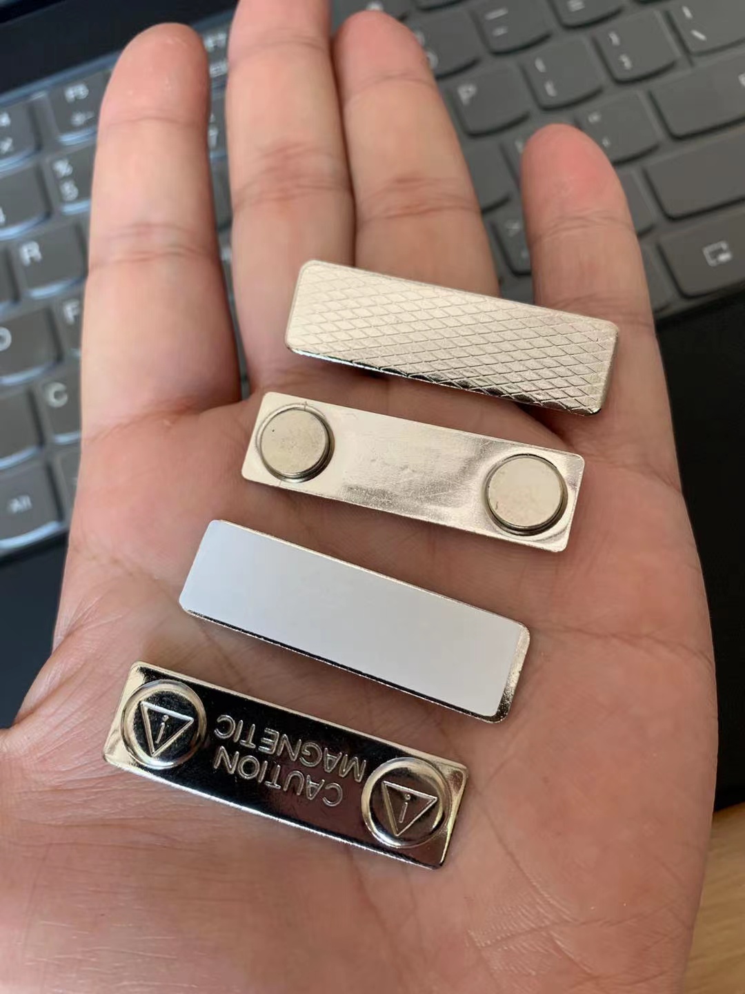 Decoiling Processing Service Custom Blank Magnet Badge 3M Base with Stronger Magnetic
