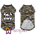 Poly Camo Skull Halloween Pet T Shirt for Dog 100% Poly Jersey 180G