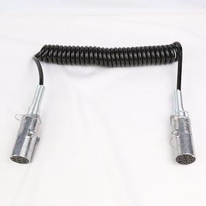 China Durable Coiled Trailer Cable With Metal Plug And Metal Cable Holder ISO/TS1185 factory