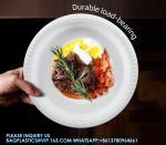 White Plastic Plates, 9 Inch 3 Compartments 150 Pack Food Grade Material BPA