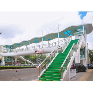 Prefabricated Steel Structure Pedestrian Overpass H Beam I Beam Customizable