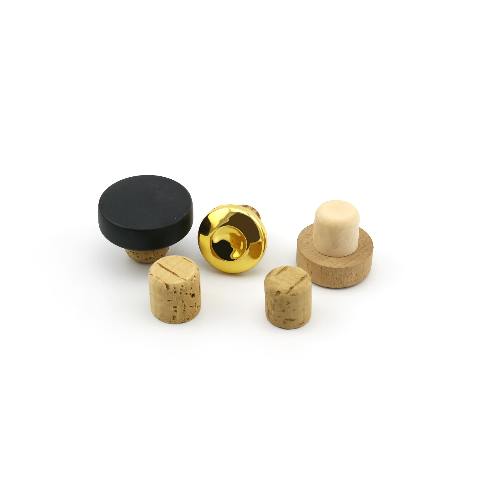 Factory wholesale Wooden Top Wine Bottle Synthetic Cork Stopper Cork Polymer Stopper with cap