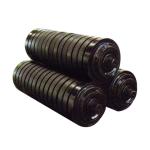 190mm Length Rubber Belt Conveyor Roller With Deep Grove Ball Bearing