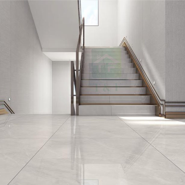 Gray Marble Look Glazed Surface Porcelain Floor Tiles 600x600mm Anti Slip