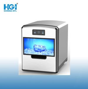 China Black Silver Counter Top LED Touch Portable Mini Ice Maker Stainless Steel factory