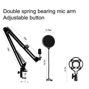 China Streaming Podcast 4.5 Cm AK 35 Condenser Mics , Desktop Mic Stand With Shock Mount factory