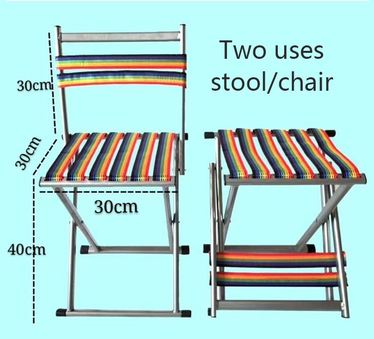 Outdoor Fishing Camping Chair with Backrest Portable and Lightweight Metal Iron Stool