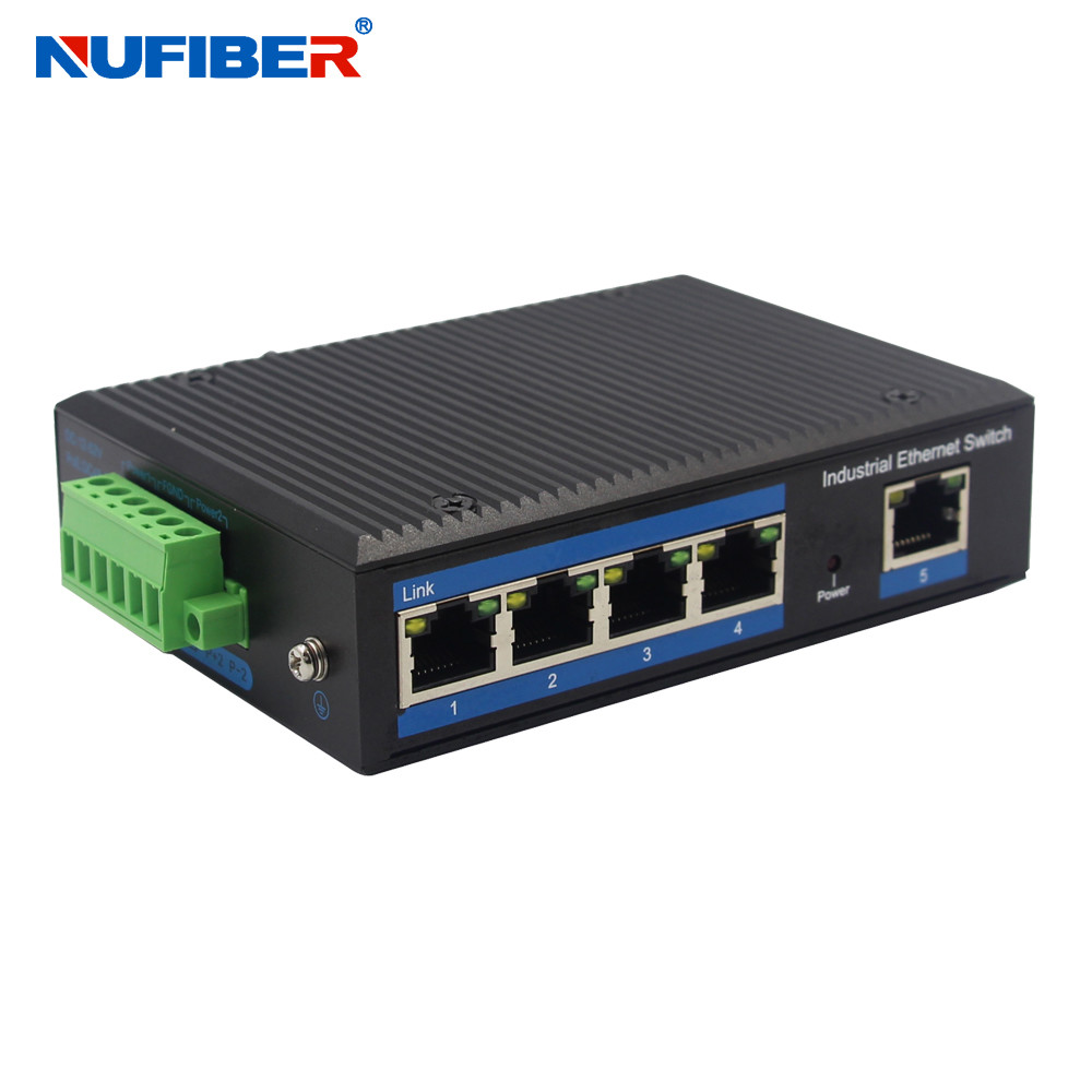 Din Rail 5 port UTP RJ45 Ethernet Network Switch IP40 For CCTV IP Camera