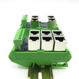 RJ45 Female Jack 8P8C 6 Port Hub to 8 Pin Screw Terminal Block Adapter for Servo
