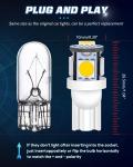 194 Automotive LED Light Bulbs 6500K Wedge T10 SMD 5050 Chips