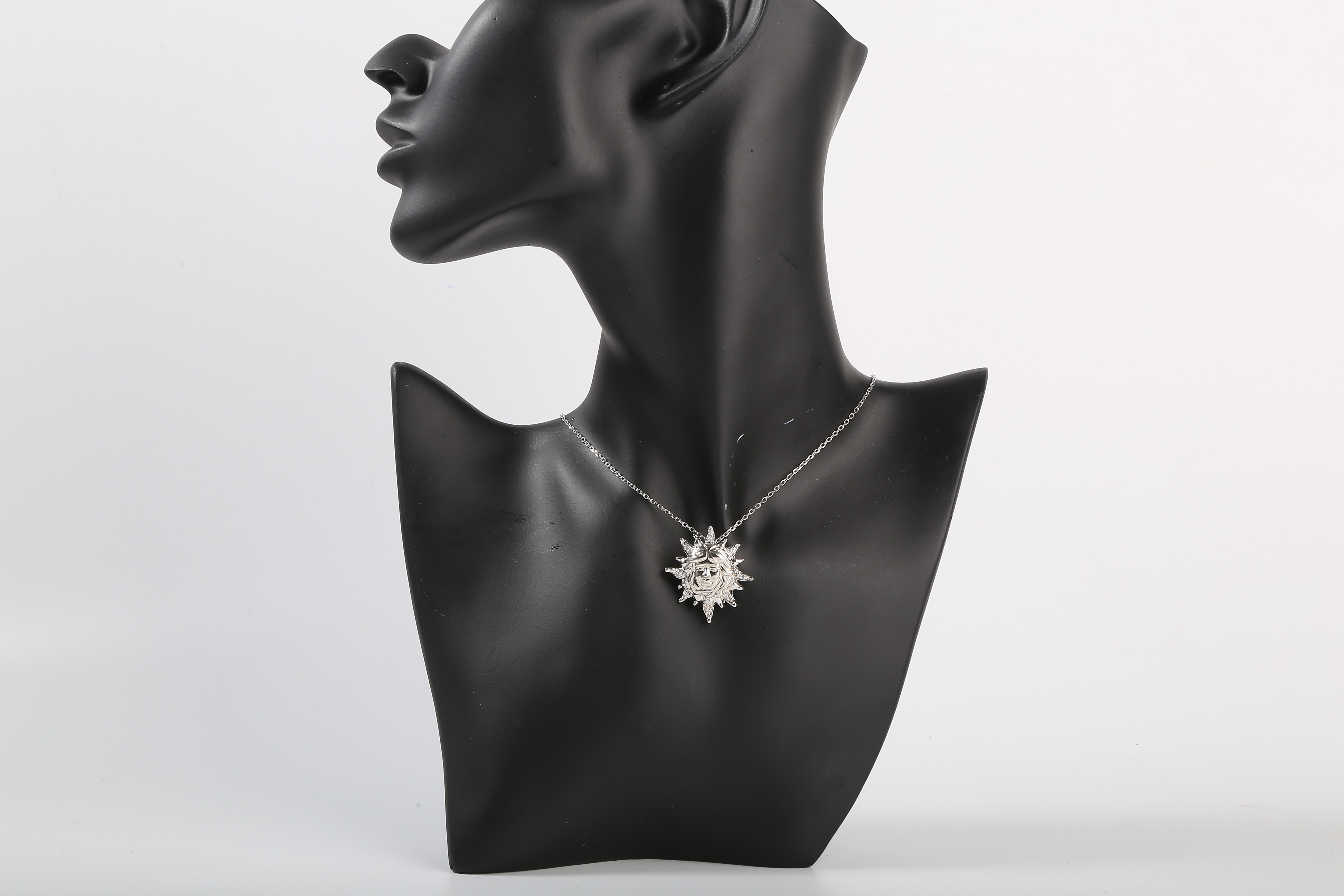 Personalized Laser Engraved Silver Gemstone Pendant For Ladies