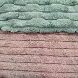 China 10-18mm Plie Navy Big Weight Cutting Strips PV Plush Fabric for Garments in Navy factory