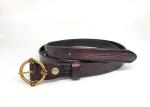 Vintage Pin Buckle 130cm Women Brown Leather Belts