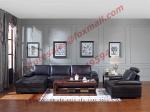 Italy Leather Sofa with L-Shape in Wooden Sofa Set