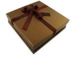 Supply Flat Pack Square Cardboard Gift Box With Lid Texture Paper Bowknot Design