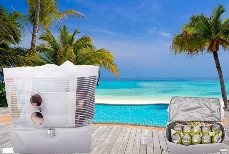 Large Picnic Cooler Beach Bag Tote Leakproof 8 Cans Removable For Food
