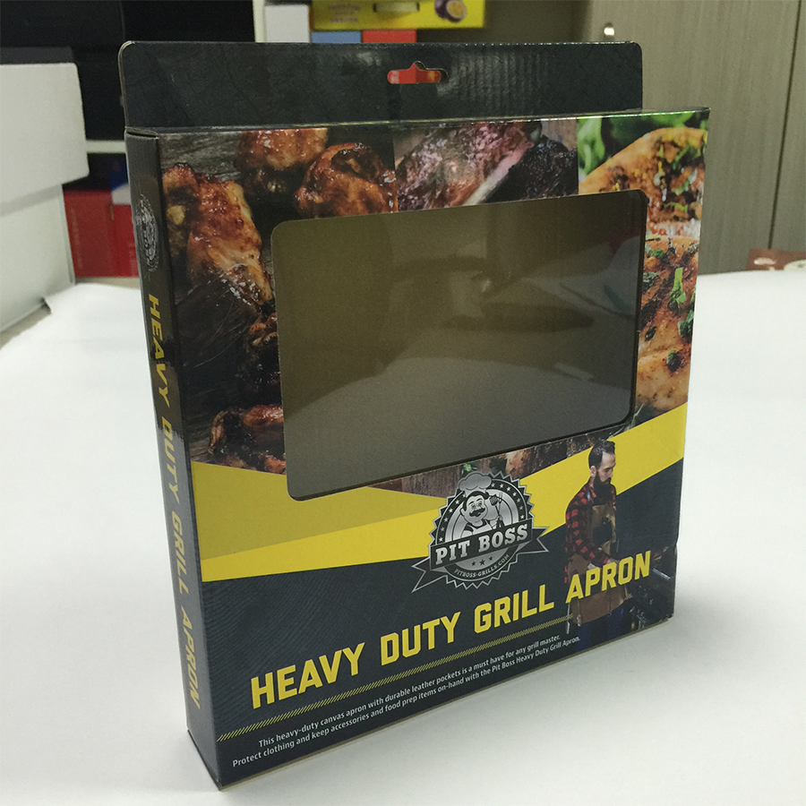Customized Thickness Auto Lock Bottom Box Canvas Apron Packaging With Logo Printing