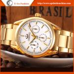006B IPG 3 Subdials Watches Full Gold Golden Watch Man Quartz Watch Stainless