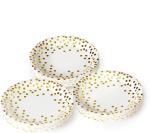 100 Biodegradable 50 Pack White And Gold Disposable Paper Plates