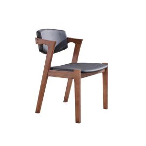 China Modern Design Ash Wood Hotel Pu Leather Dining Room Chair factory